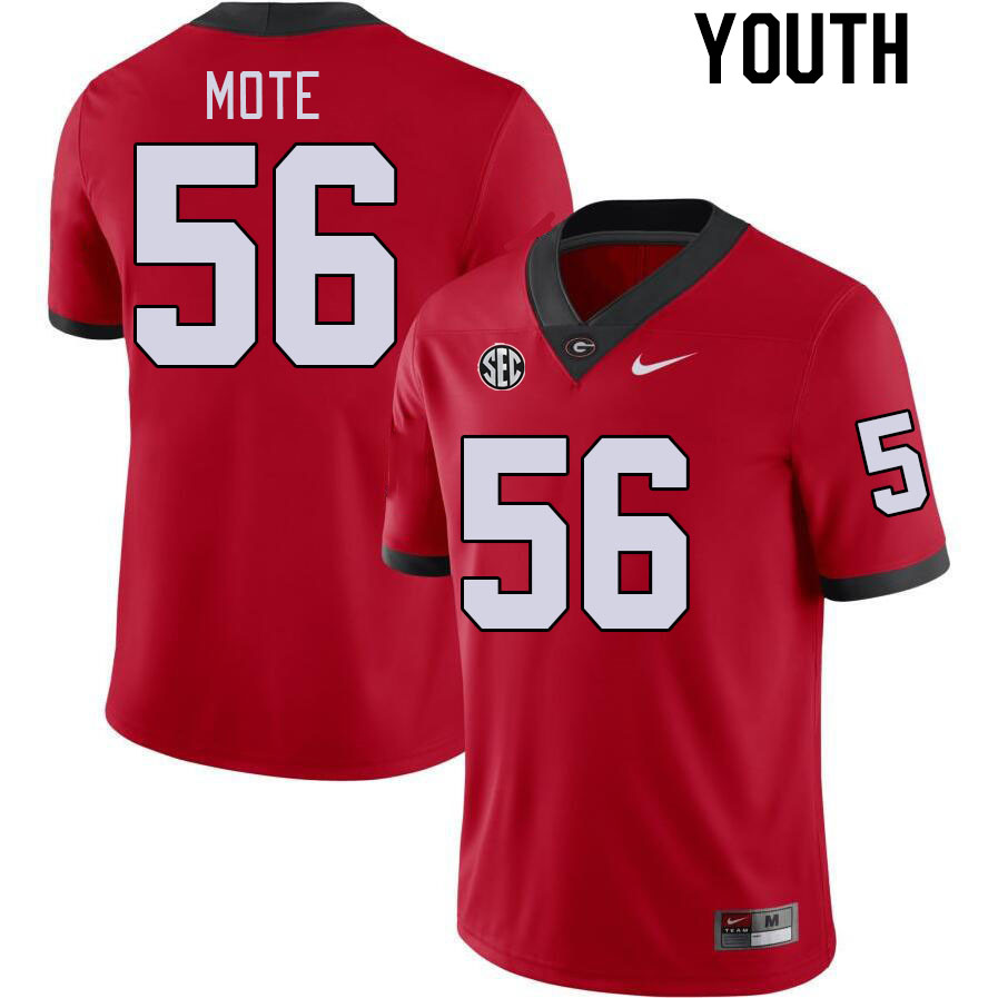 Youth #56 William Mote Georgia Bulldogs College Football Jerseys Stitched-Red